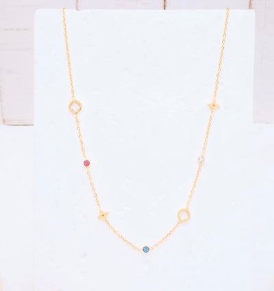 Collier Lucie strass bi color [ dorée ]