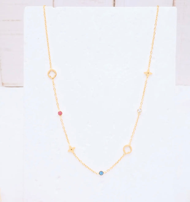 Collier Lucie strass bi color [ dorée ]